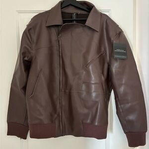 Norma Kamali Chocolate Brown Bomber Jacket